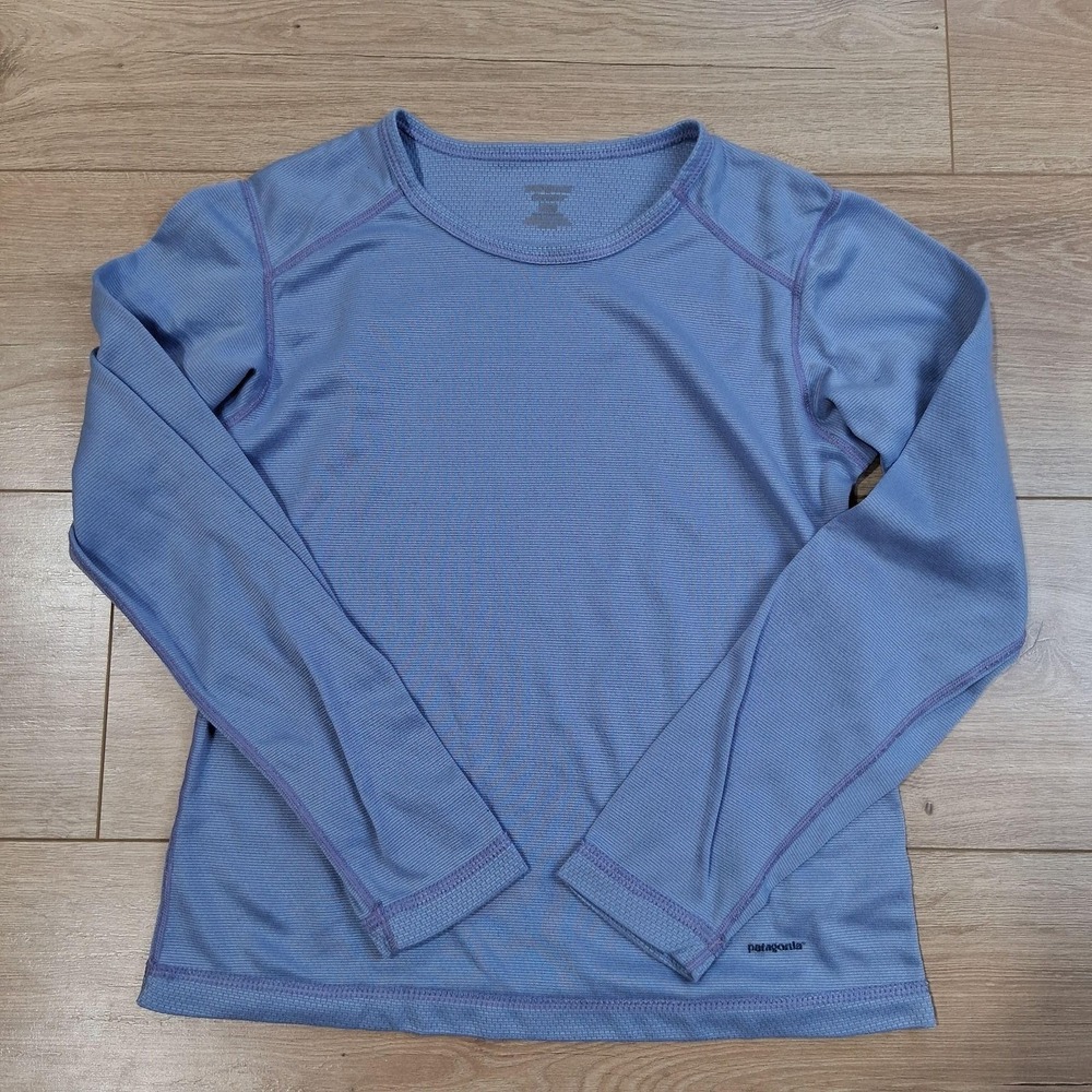 Patagonia Capilene Shirt Womens XS Blue Long Sleeve Base Layer Crewneck Thermal